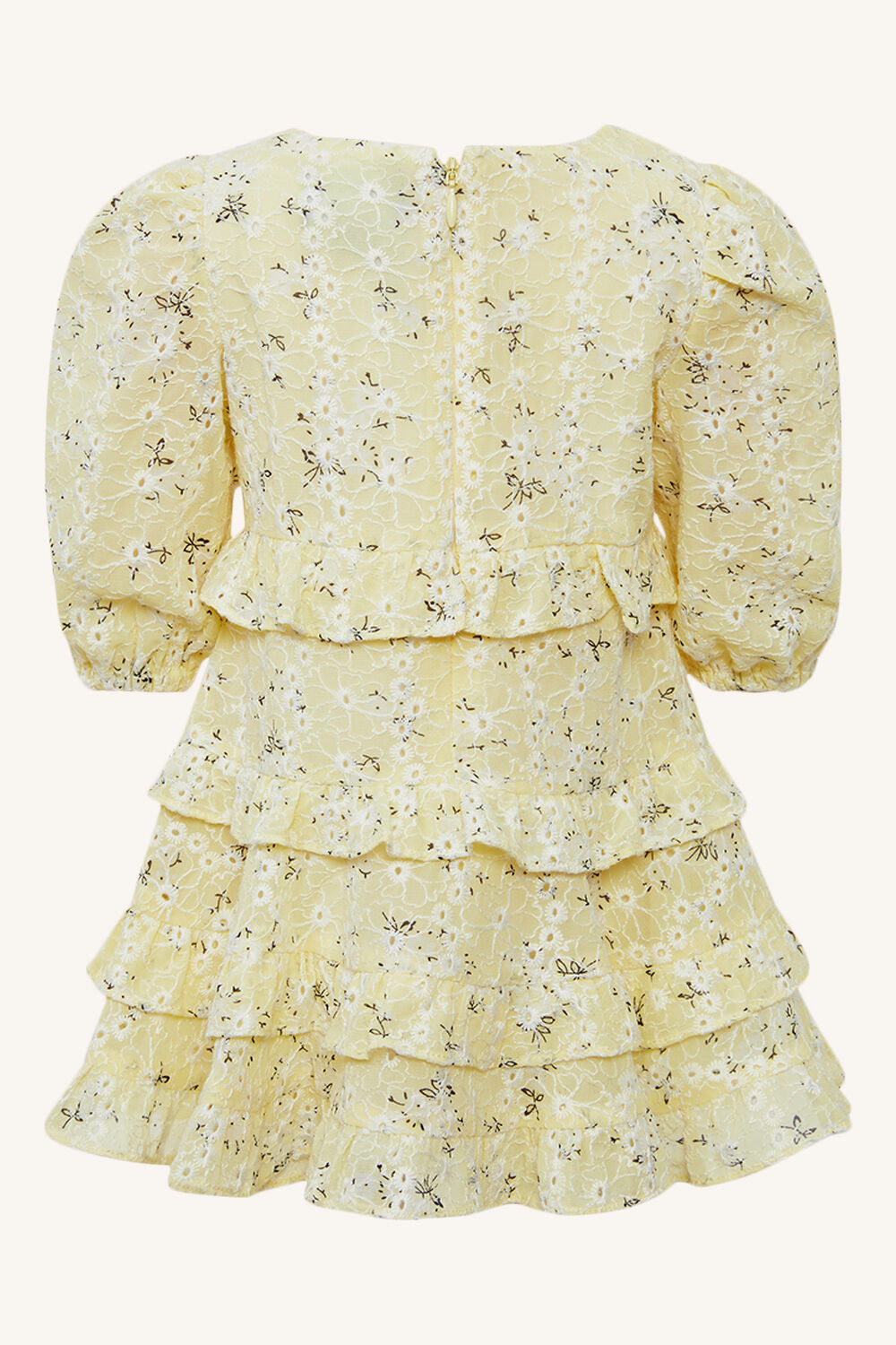 BABY GIRLS HENRI FLORAL DRESS in colour PASTEL YELLOW