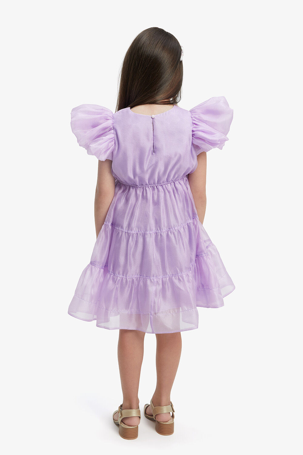 OSHIN ORGANZA DRESS in colour LILAC CHIFFON