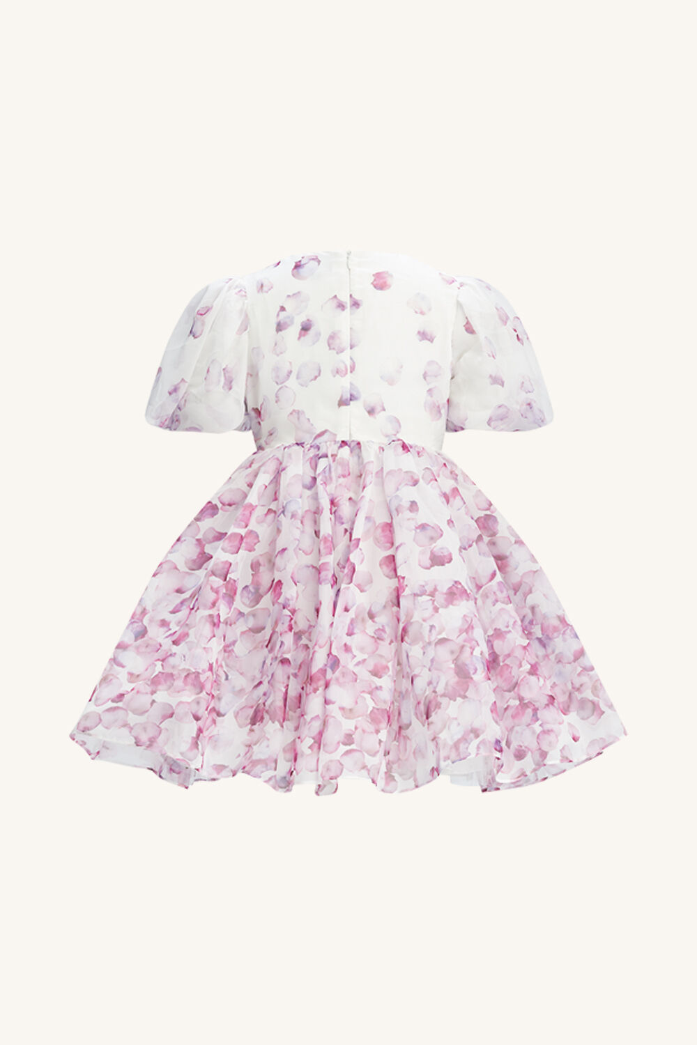 girls haley puff mini dress in pink petal in colour PINK CARNATION