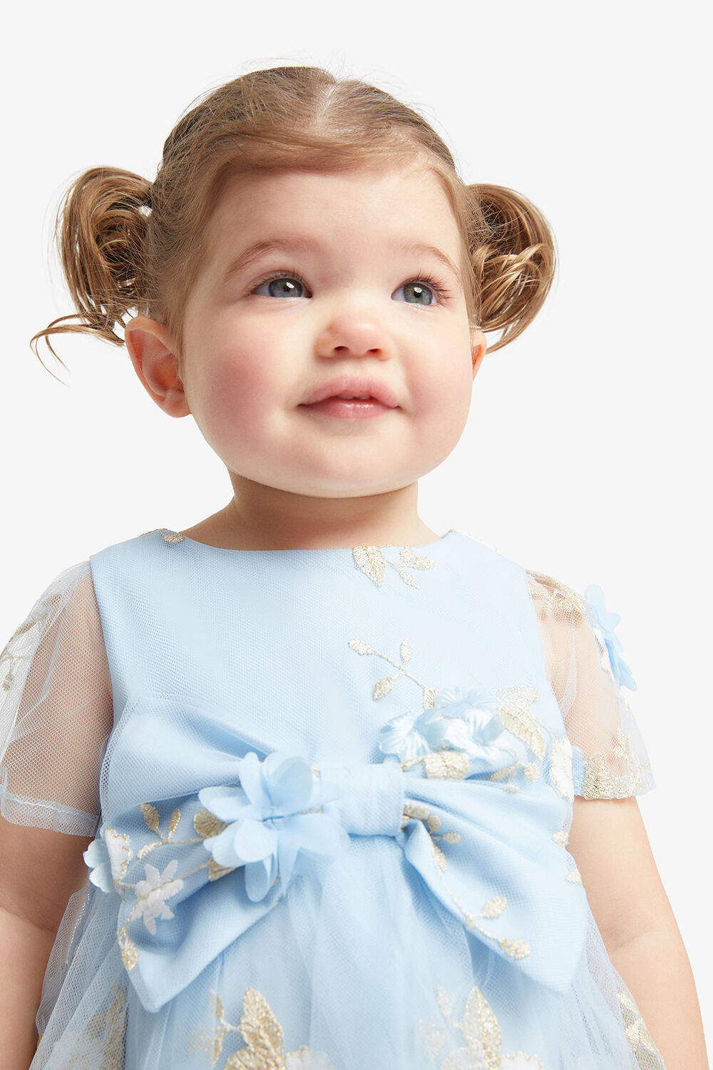 BRONTE FLORAL MINI DRESS in colour ANGEL WING