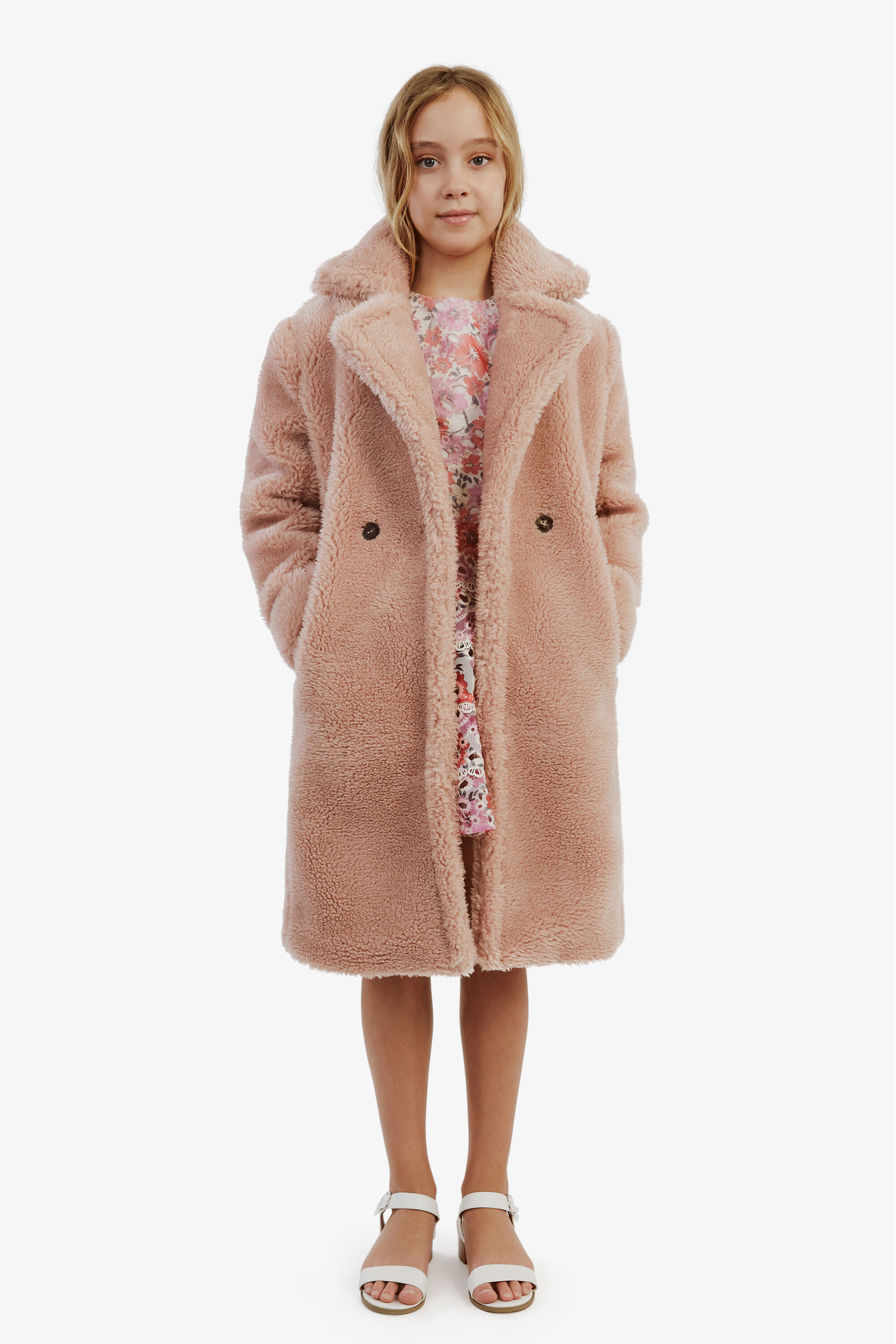 Dusky pink teddy bear coat sales