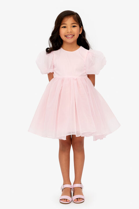GIRLS JULIET ORGANZA MINI DRESS in colour CHALK PINK
