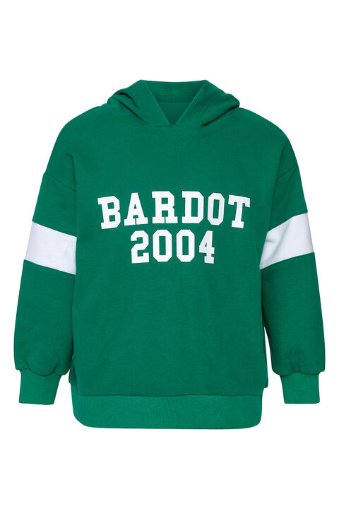 GIRLS OVERSIZED ADVENTURE HOODIE in colour DEEP GRASS GREEN