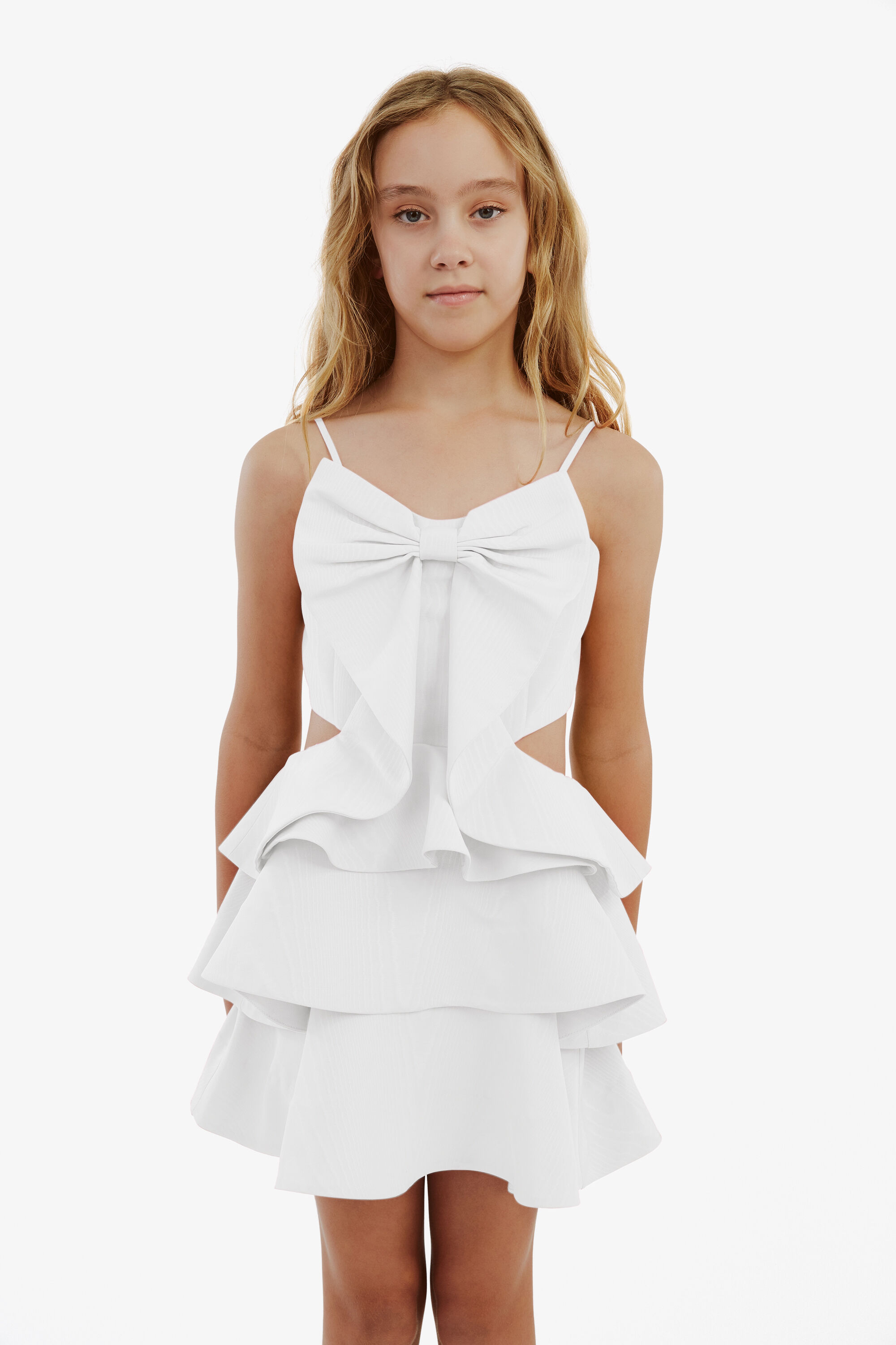 Tulip Bow Dress In Orchid White Bardot Junior