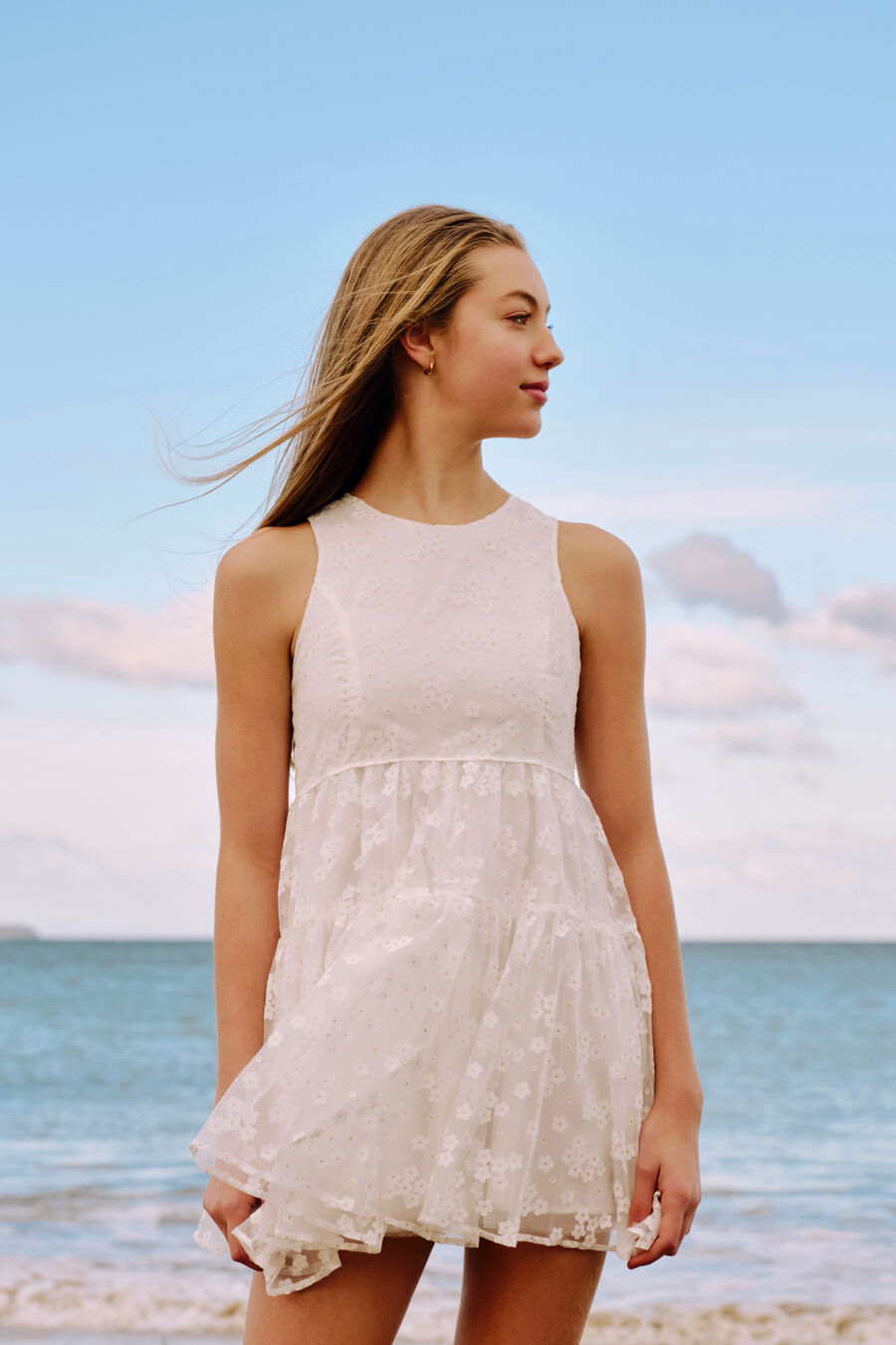 ANABELLE MINI DRESS in colour ORCHID WHT