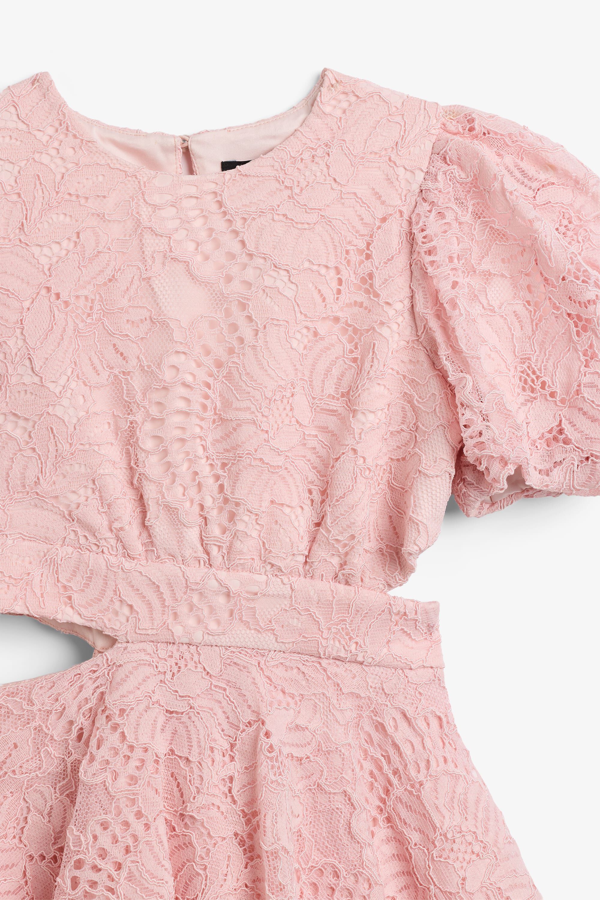 Girls Lucia Lace Mini Dress In Pink | Bardot Junior