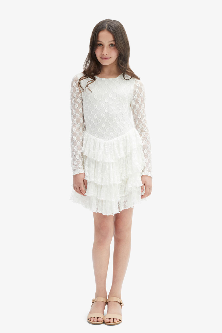 ANDI LONG SLEEVE MINI DRESS in colour ORCHIDWHT