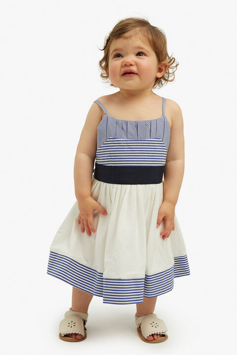 baby girl frenchy dress in navy strpe in colour PEACOAT