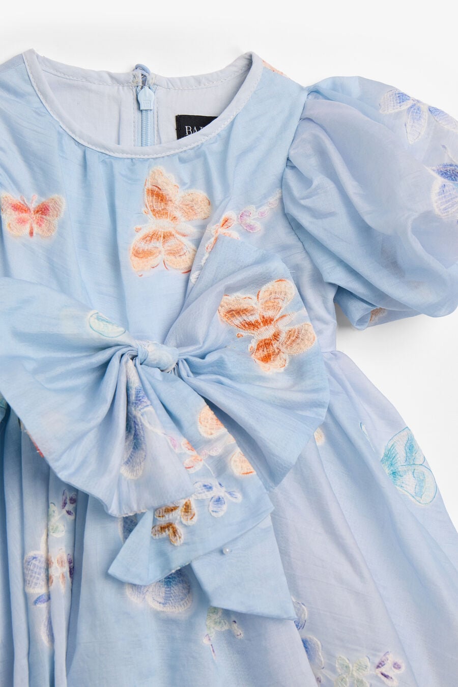 JADE BUTTERFLY MINI DRESS in colour Steel Blue