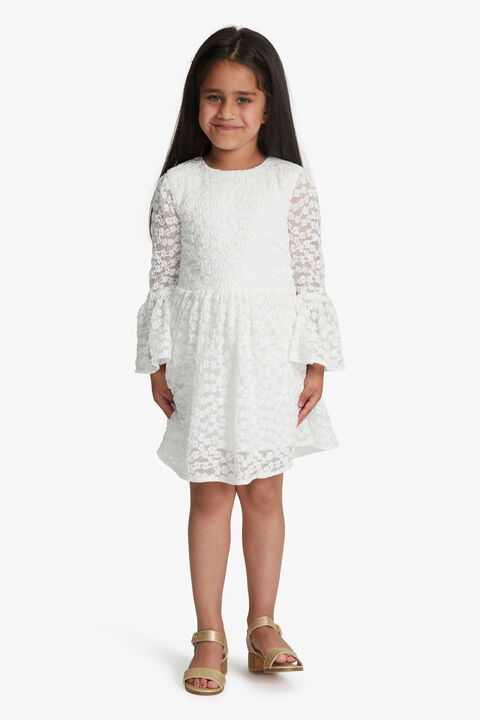 GIRLS ELOISE LACE DRESS in colour CLOUD DANCER