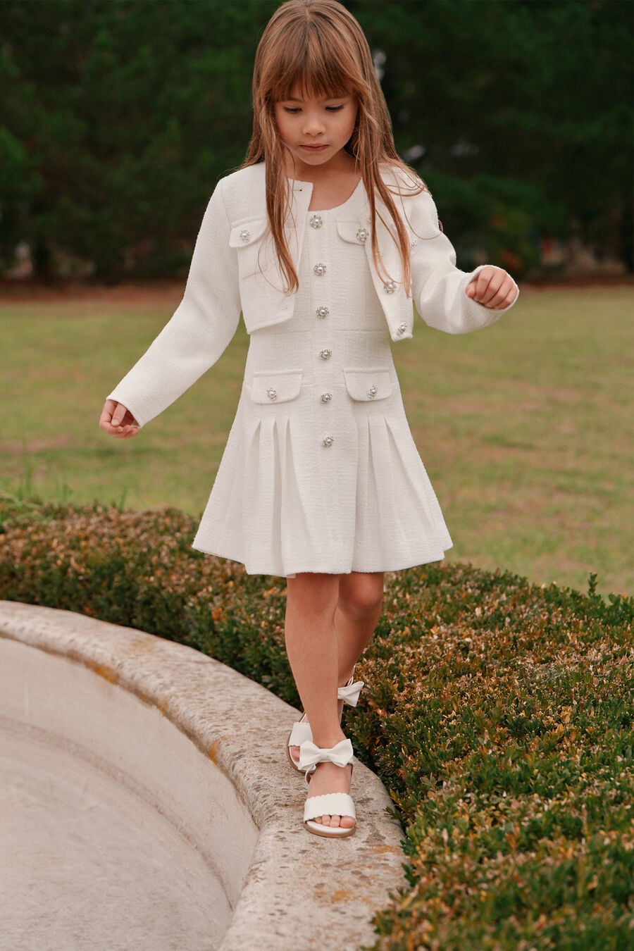 Girls Aurelia Boucle Dress