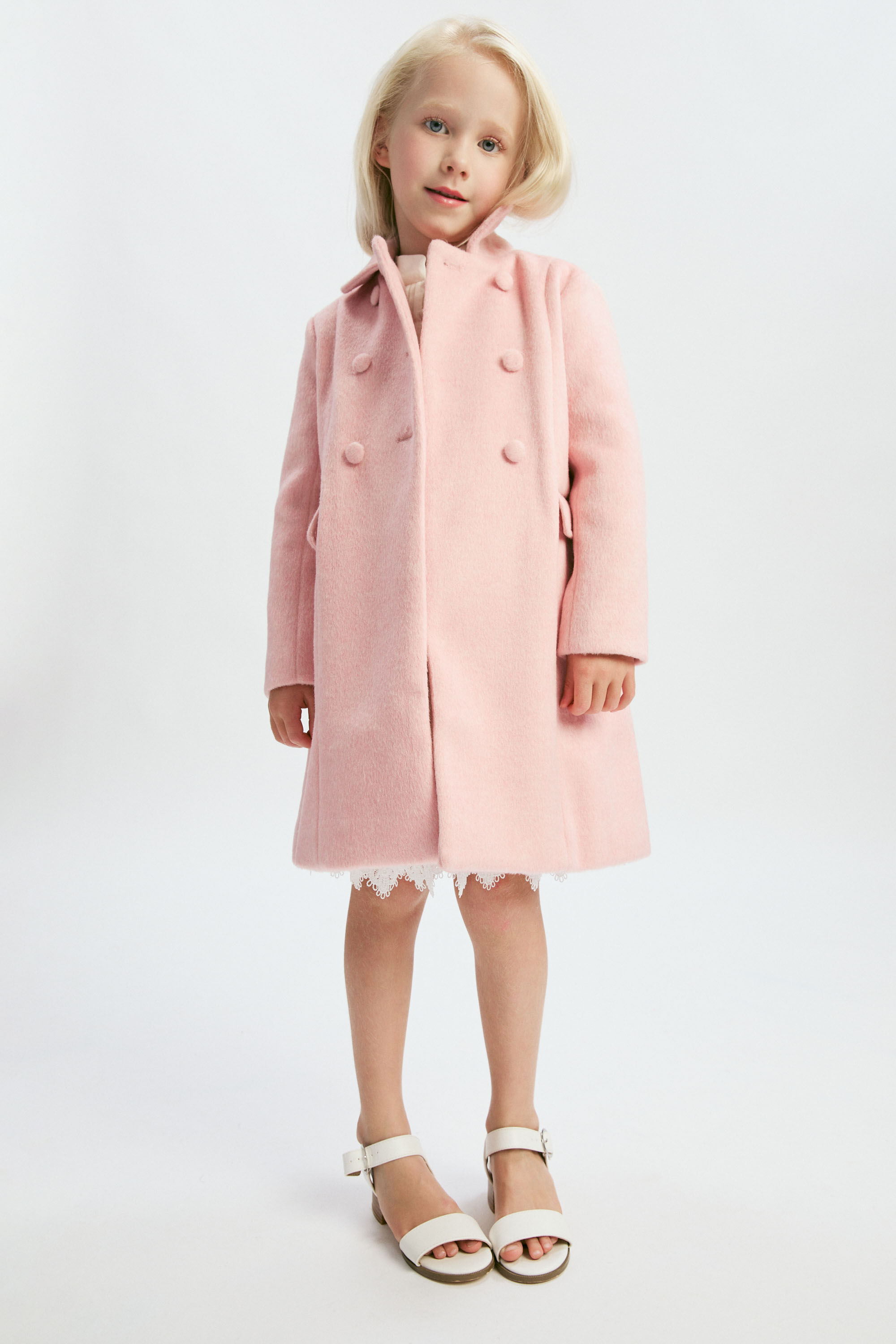 Girls Leah Wool Coat In Pink | Bardot Junior