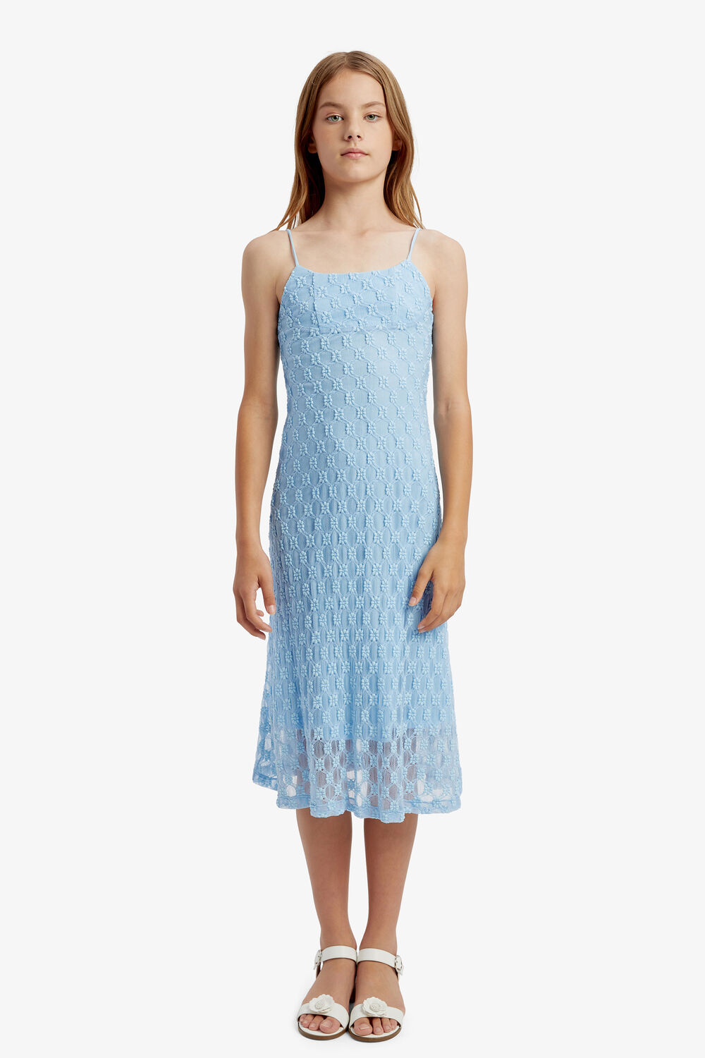 ADONI MIDI DRESS in colour CERULEAN
