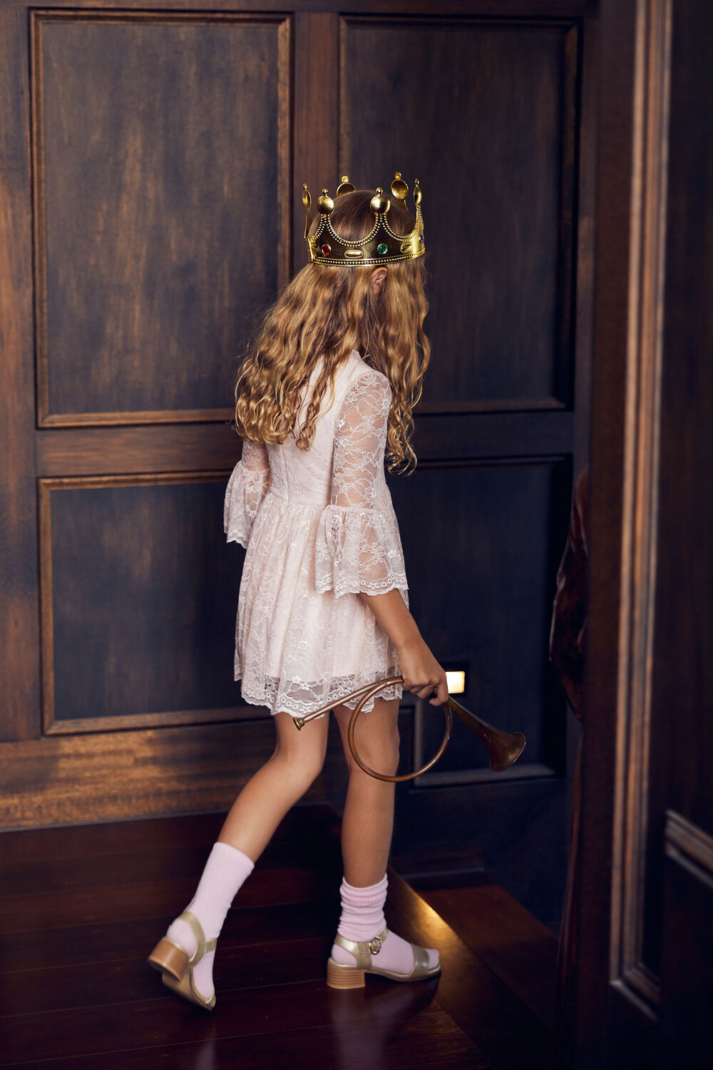 Girls LIANNI LACE DRESS in colour SOFT PINK