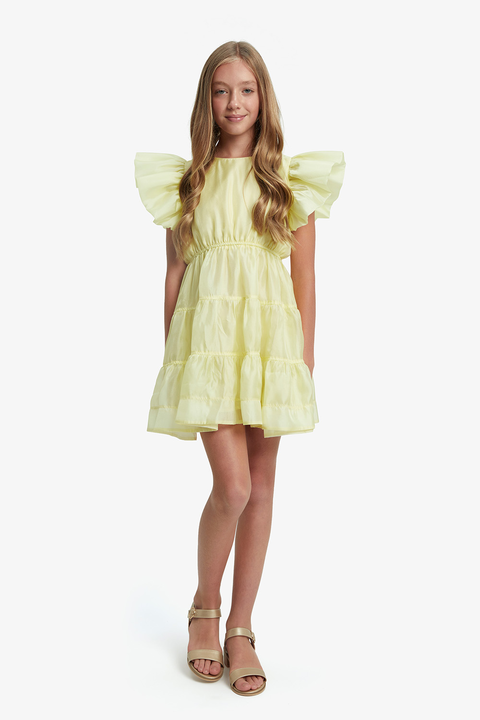OSHIN ORGANZA DRESS in colour BUTTERCUP