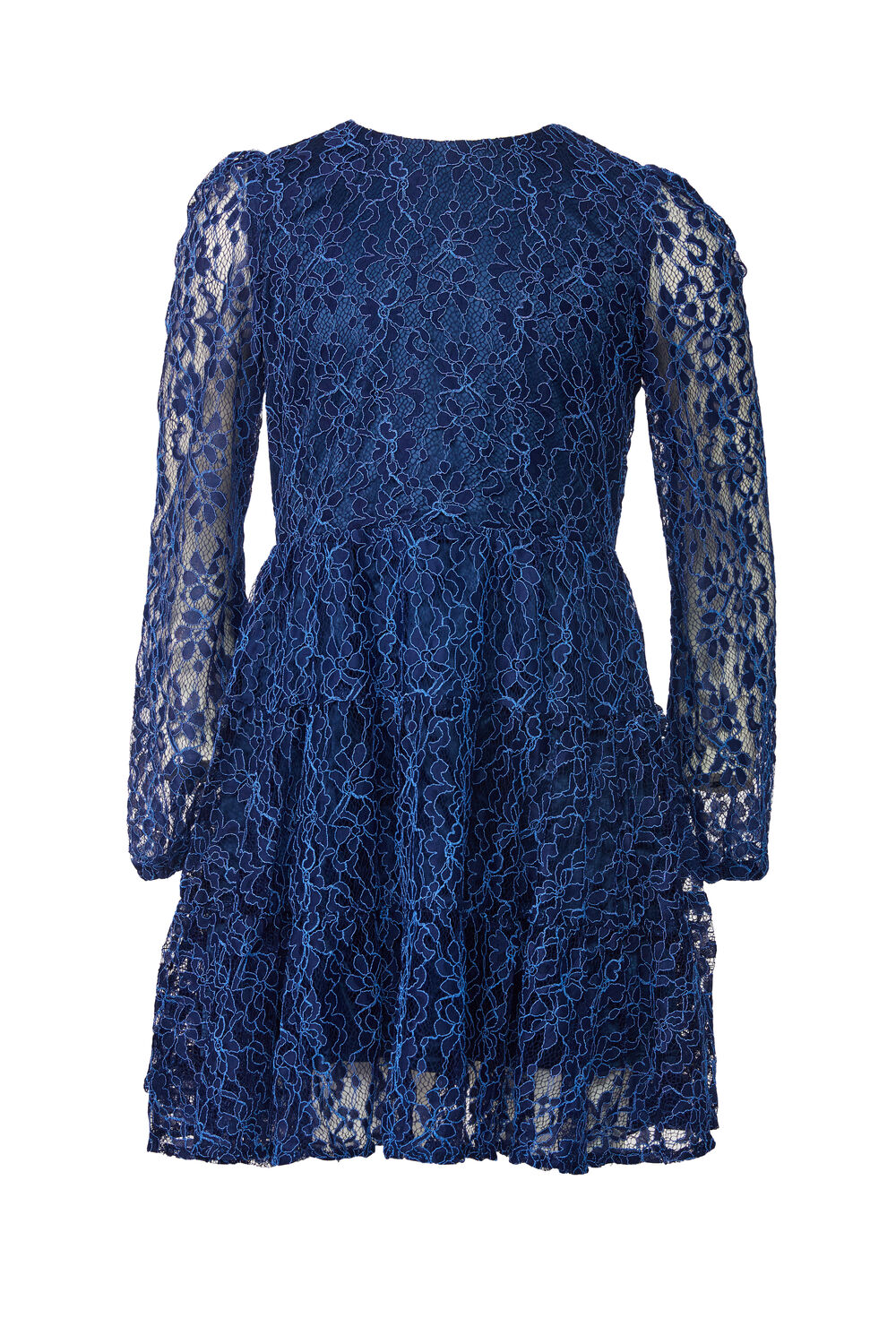 SIENNA TIERED LACE DRESS in colour BLACK IRIS