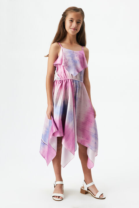 GIRLS ADDY PRINTED HANKY DRESS in colour BRIGHT WHITE
