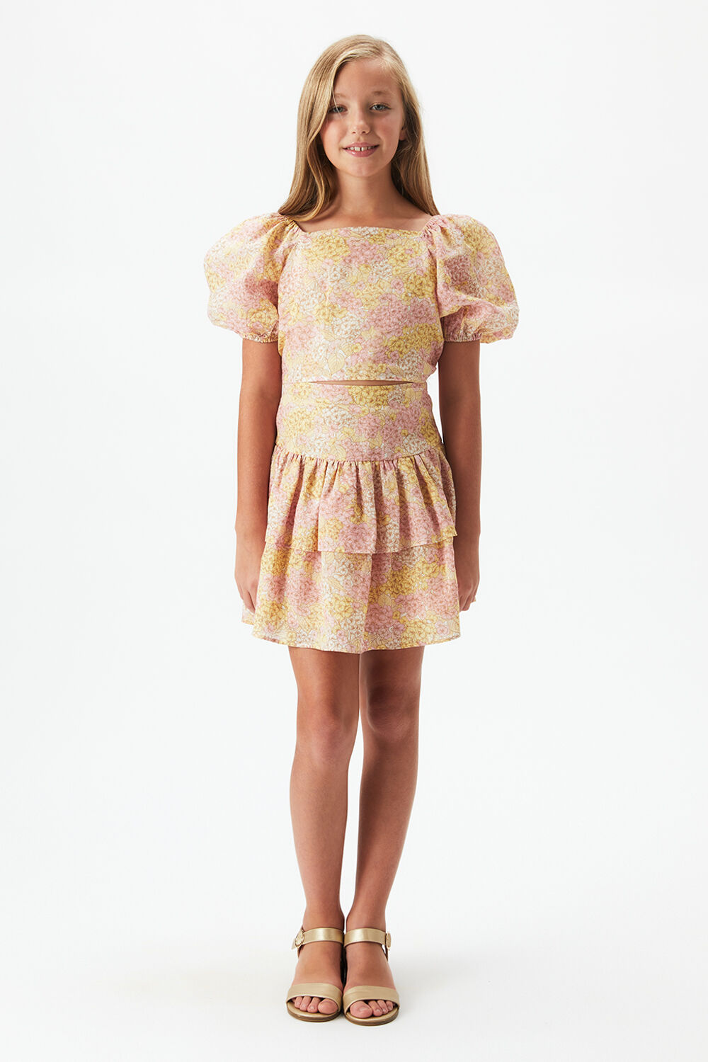 GIRLS AMEILA FLORAL SKIRT in colour EL N YELLOW