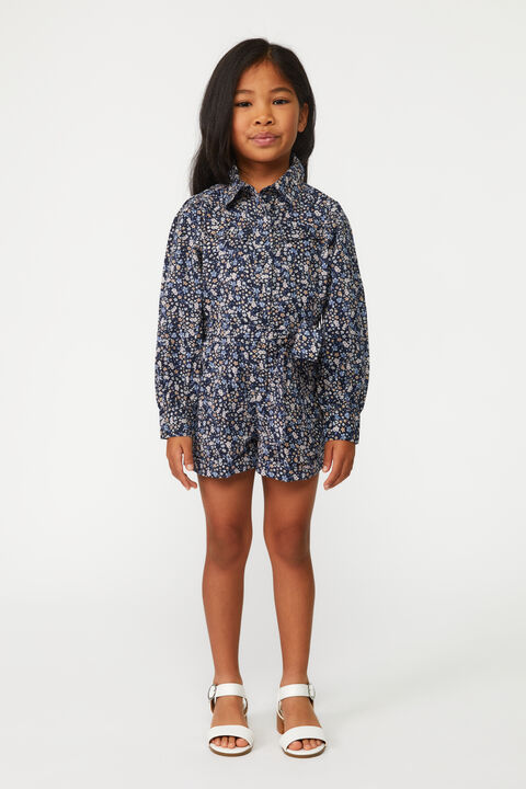 Girls ASHA DITSY PLAYSUIT in colour DRESS BLUES
