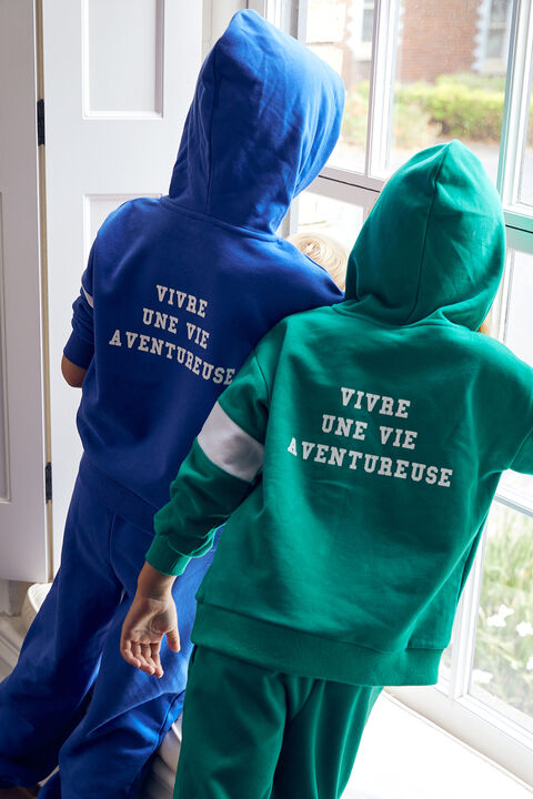 GIRLS OVERSIZED ADVENTURE HOODIE in colour DAZZLING BLUE