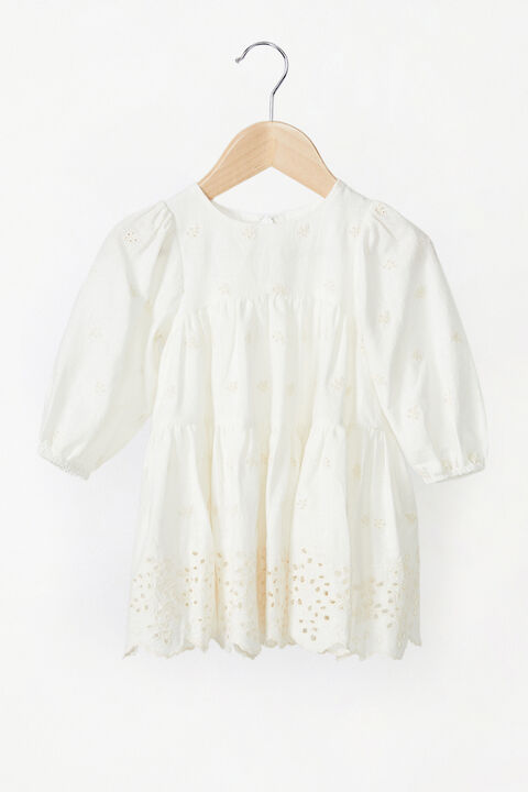 BABY GIRL ARIANNA MINI DRESS in colour CLOUD DANCER