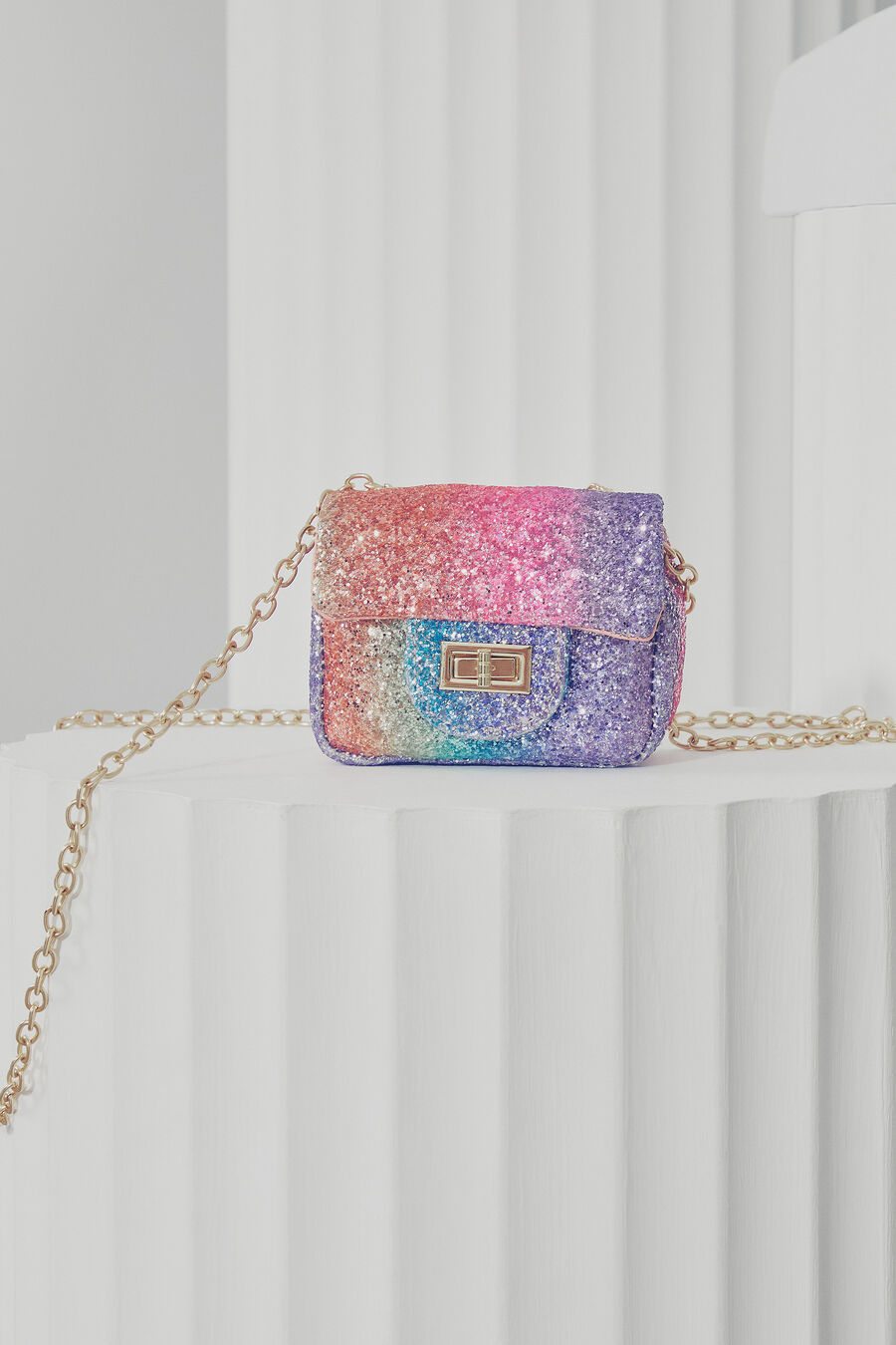 Girls Rainbow Glitter Bag
