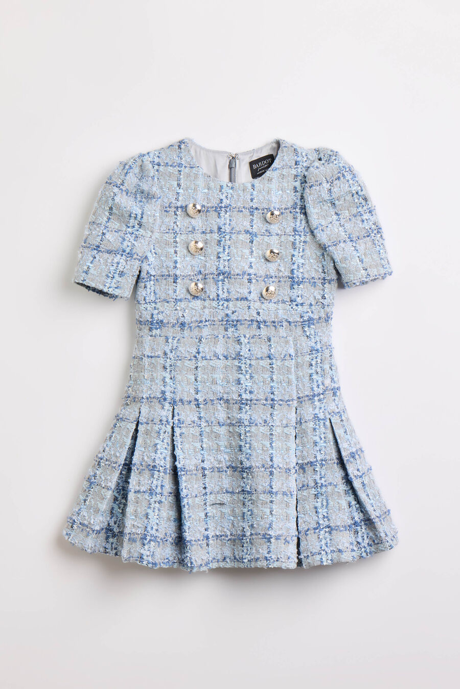 INES BOUCLE DRESS in colour BLUE