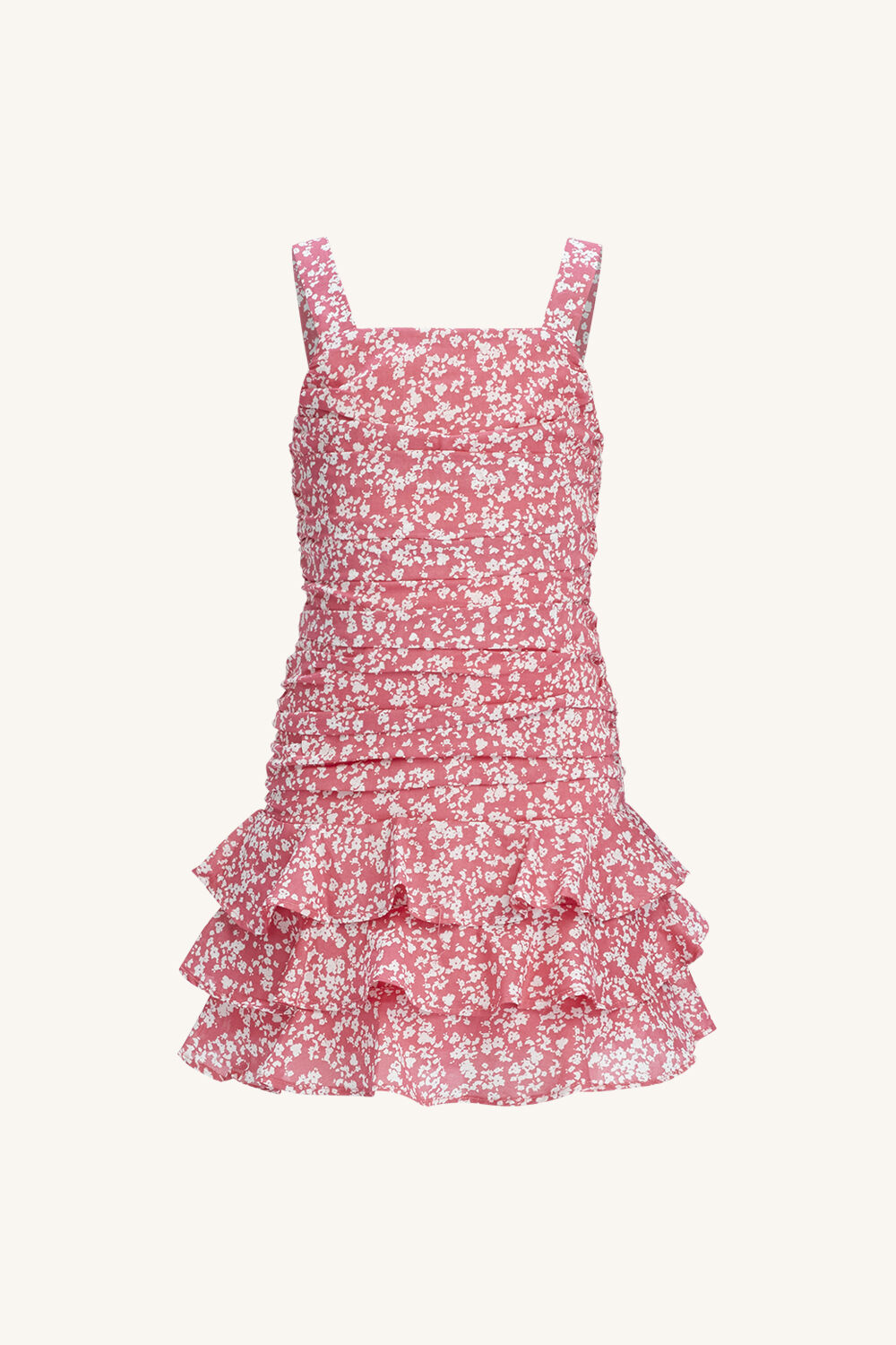 MIKA FLORAL DRESS in colour PEACH WHIP
