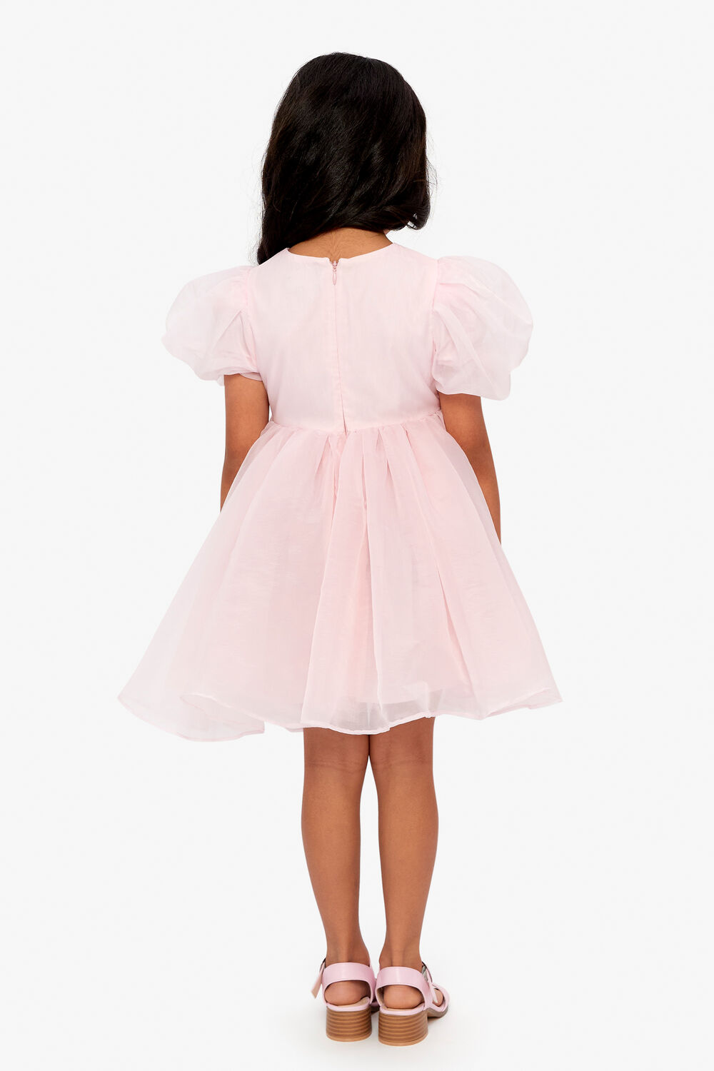 GIRLS JULIET ORGANZA MINI DRESS in colour CHALK PINK