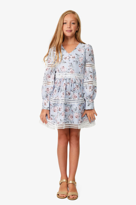 GIRLS VENICE FLORAL MINI DRESS in colour TAP SHOE