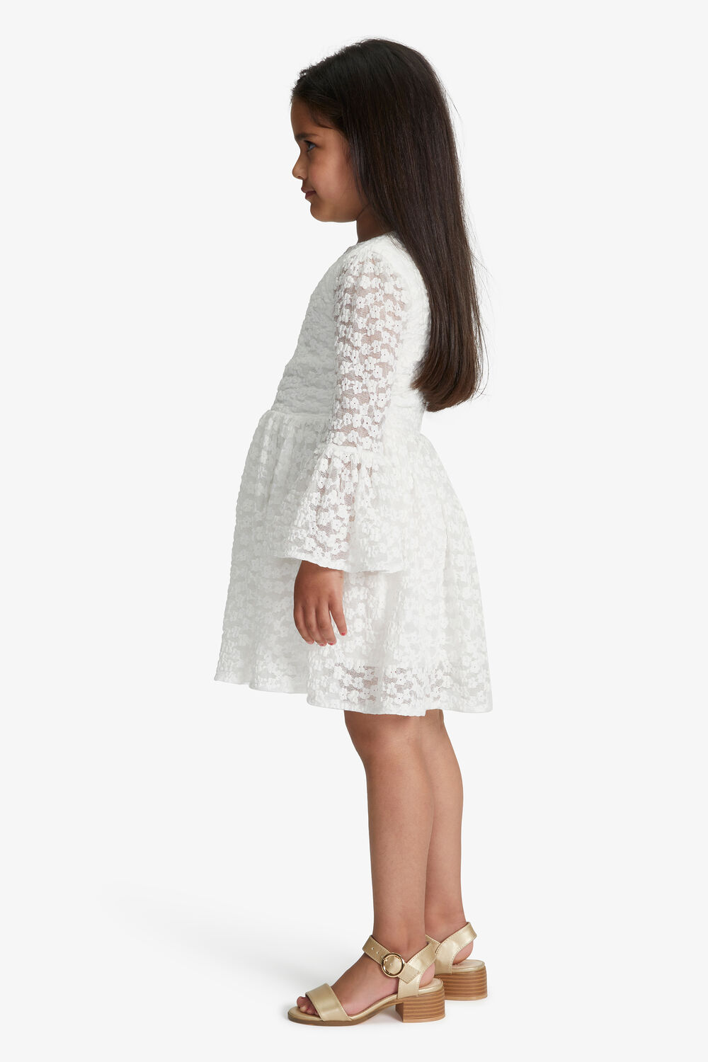 GIRLS ELOISE LACE DRESS in colour CLOUD DANCER