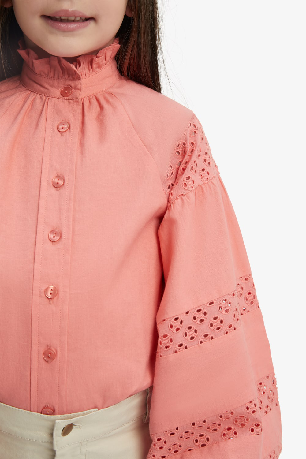 CHARLISE SPLICED BLOUSE in colour ORANGEADE