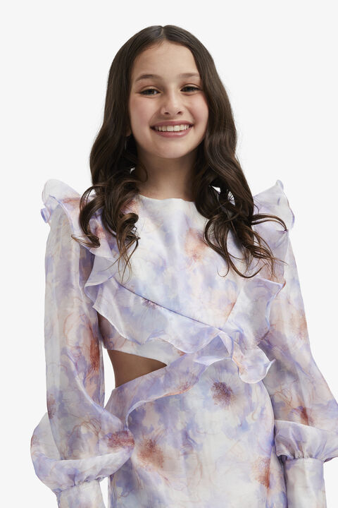 KARRIGAN FRILL DRESS in colour FAIR ORCHID
