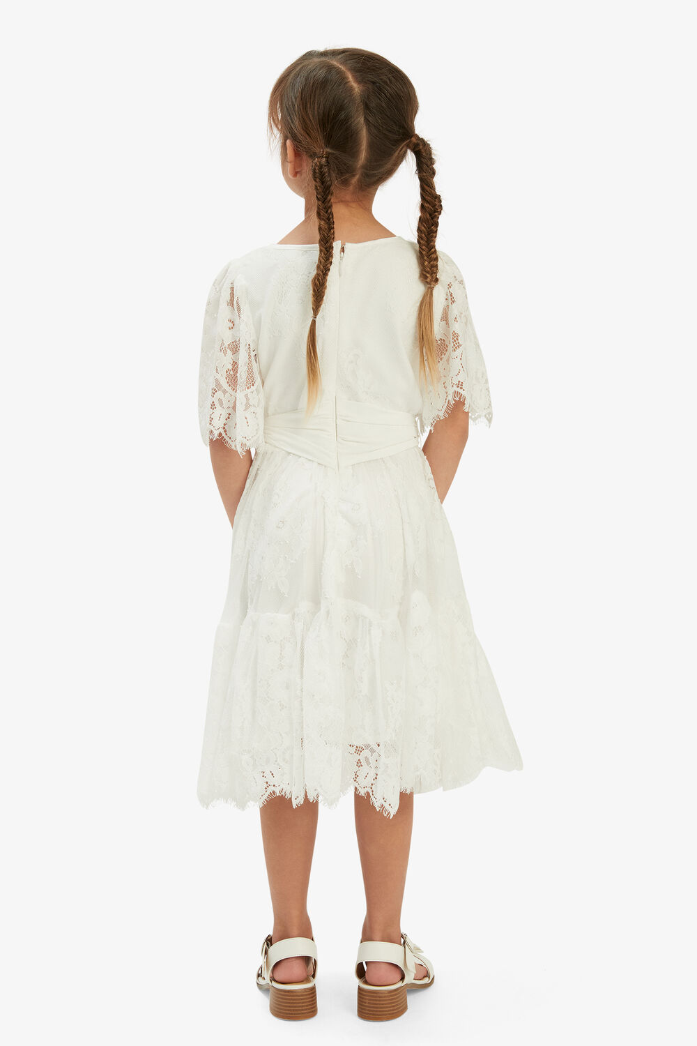 Posibilidades Viva Muscular Girls Joelle Lace Dress in Ivory