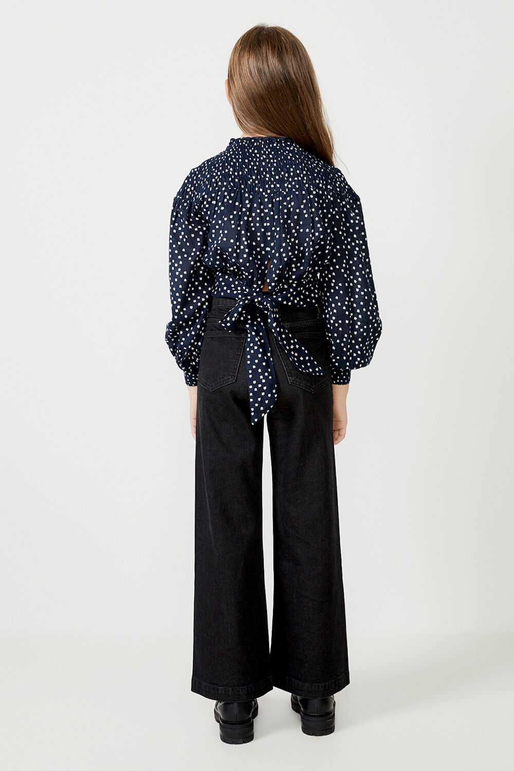 GIRLS HOLLY SHIRRED BLOUSE  in colour POWDER BLUE