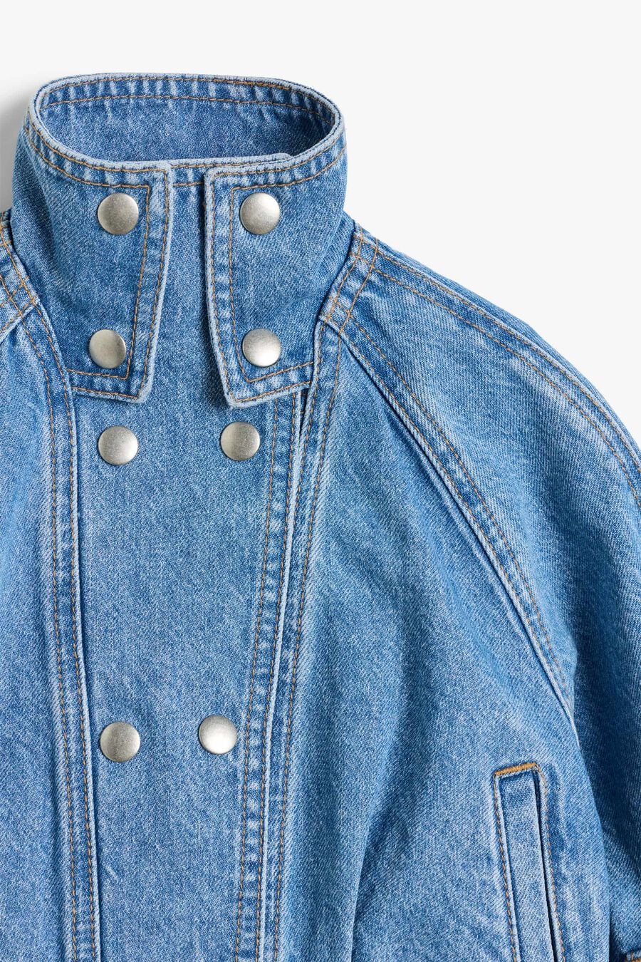 Girls Micah Funnel Neck Denim Jacket