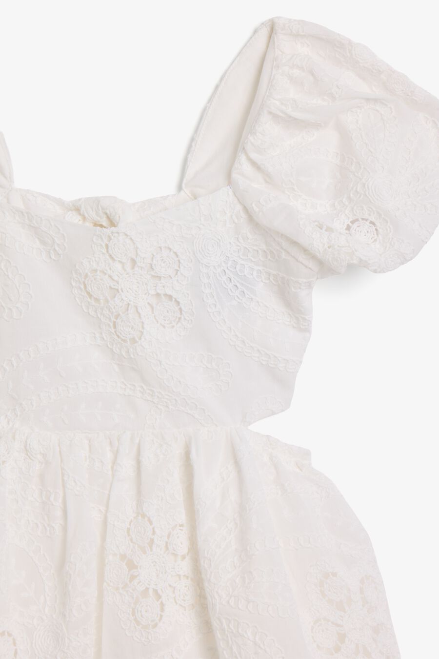 ELLORY EMBROIDERED MINI DRESS in colour White