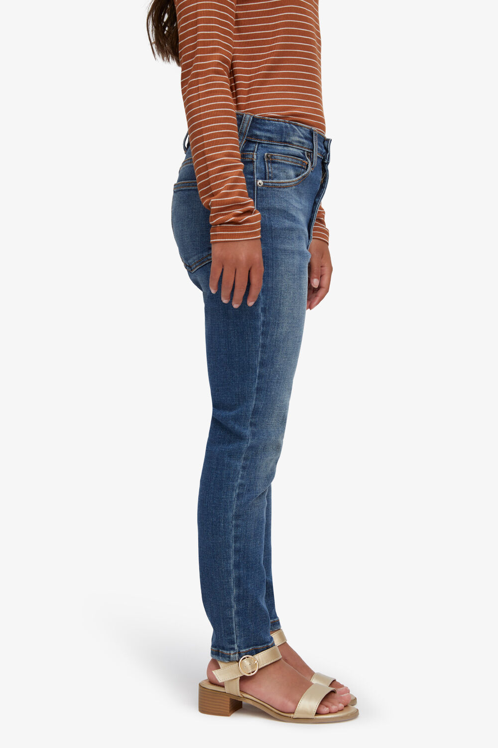 Girls KHLOE CLEAN HI CROP JEAN in colour TRUE NAVY