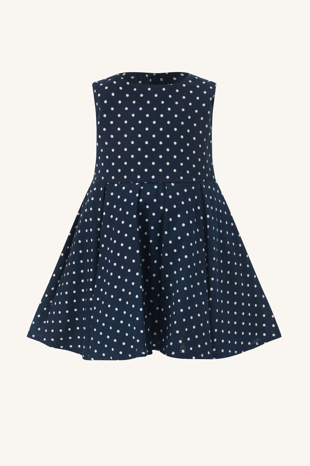 MINI SPOT BOW DRESS in colour PEACOAT