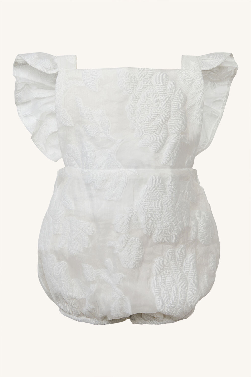 BABY GIRL FRANKIE RUFFLE BACK GROW in colour CLOUD DANCER