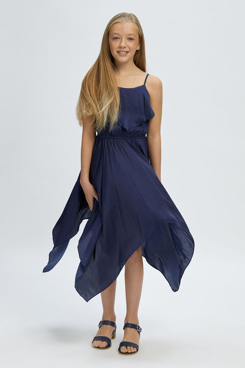GIRLS ADDY HANKY DRESS in colour MARITIME BLUE