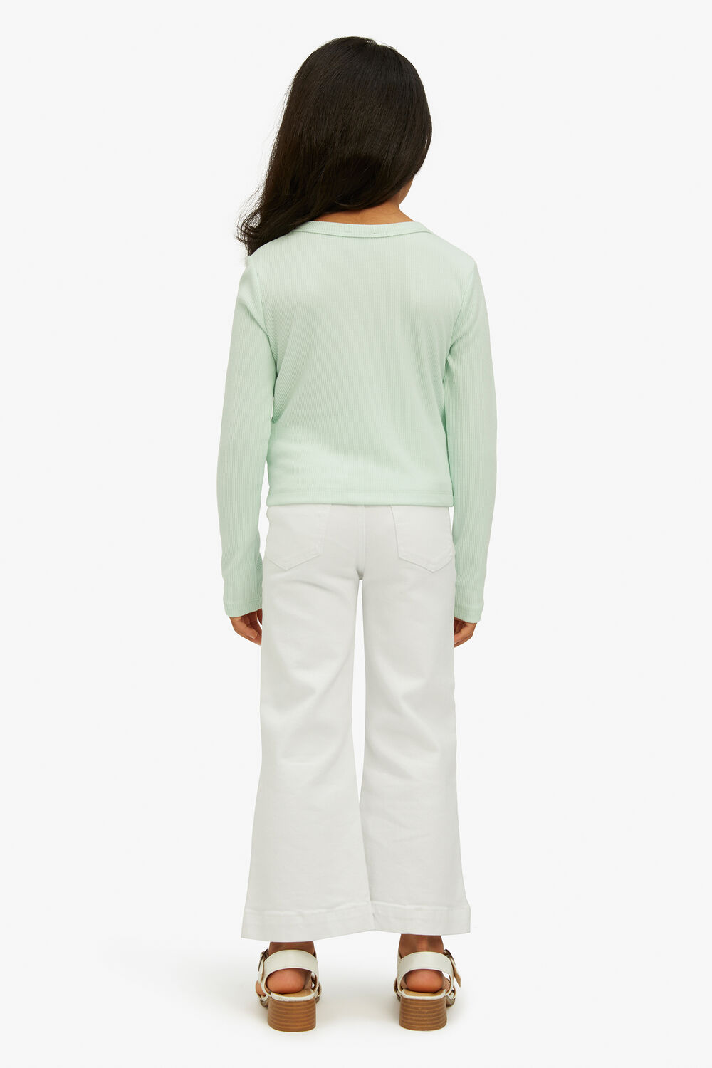 GIRLS AMALIE RIB TEE in colour MINT