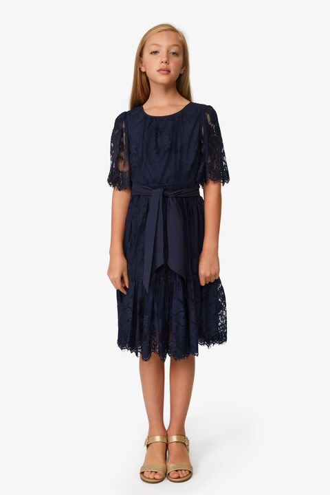 Girls JOELLE LACE DRESS in colour BLACK IRIS