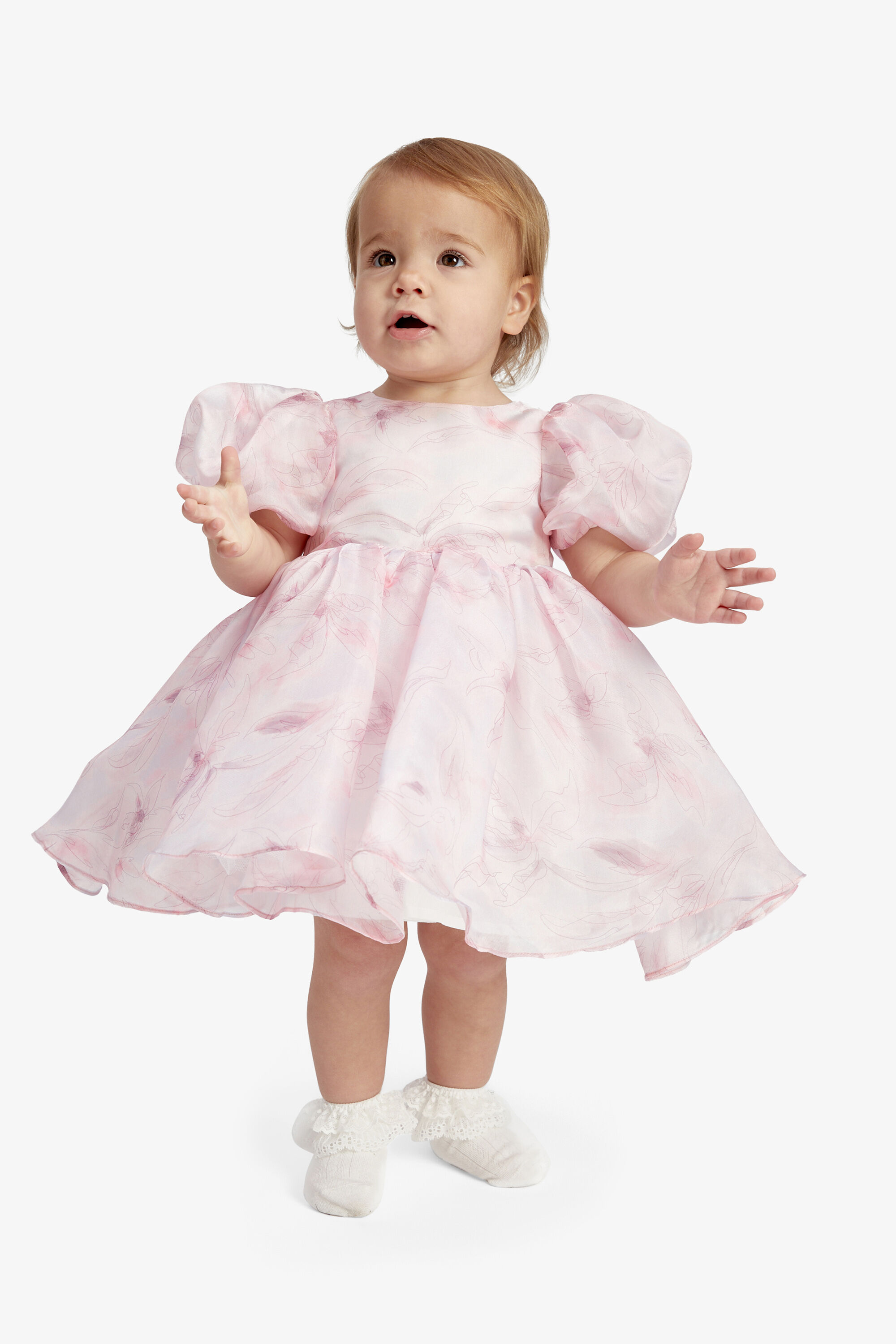 Baby Girl Juliet Organza Mini Dress In Soft Pink Bardot Junior