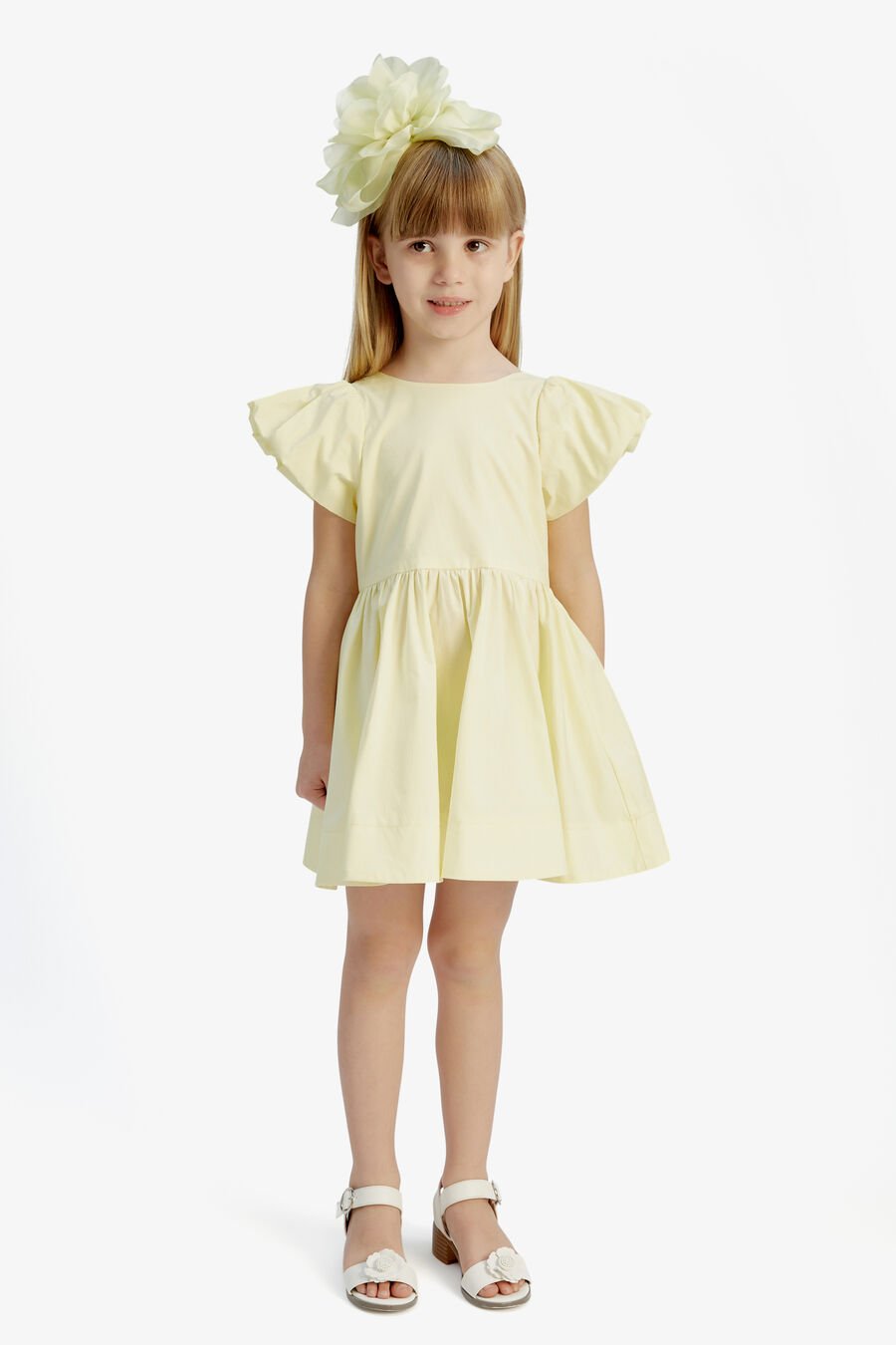 LANAI POPLIN DRESS in colour LEMON