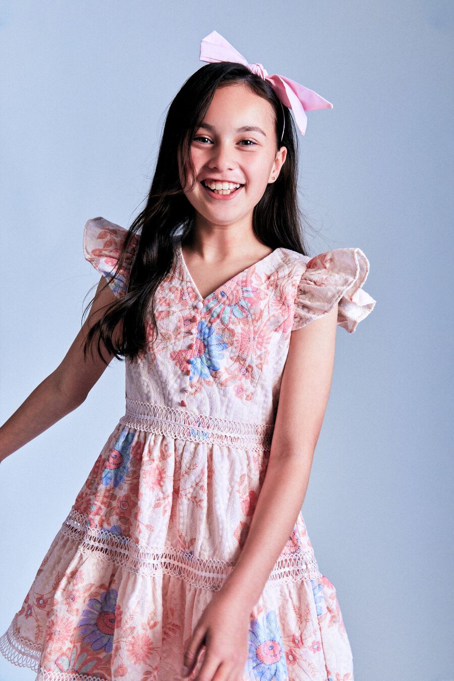 Girls Zietta Floral Mini Dress