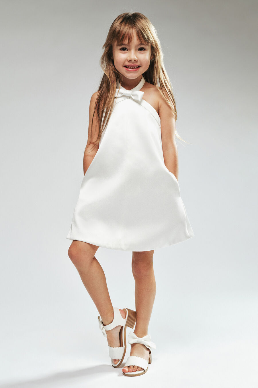 TIFFANY SATIN MINI DRESS in colour Orchid White