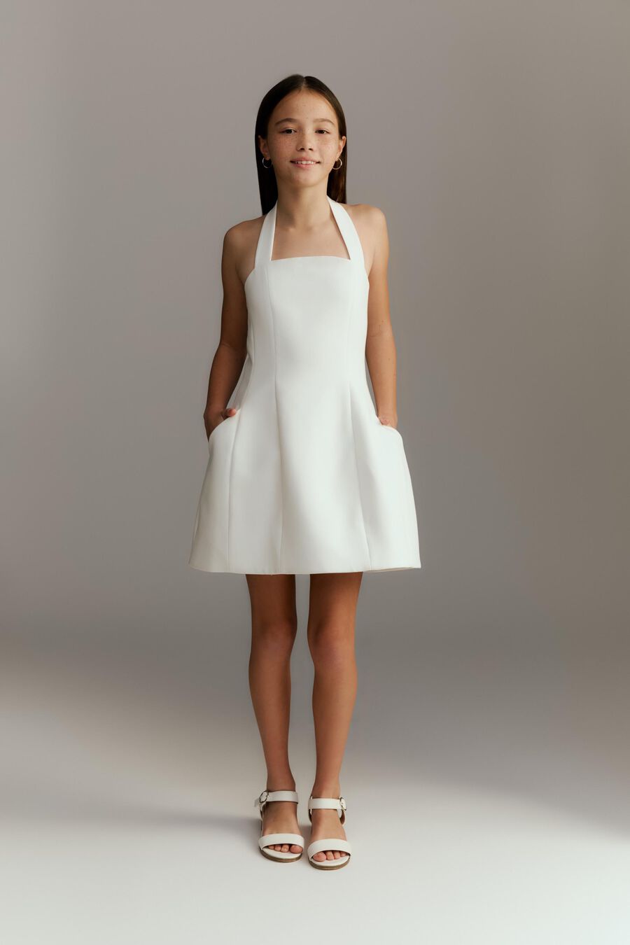 NEVELLE MINI  DRESS in colour Orchid White