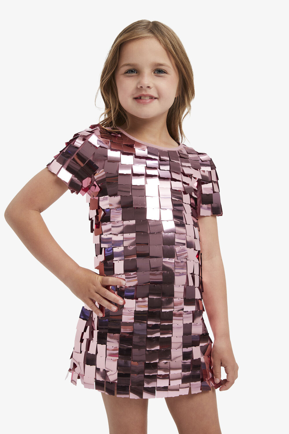 KATANA SEQUIN DRESS in colour PINK CARNATION