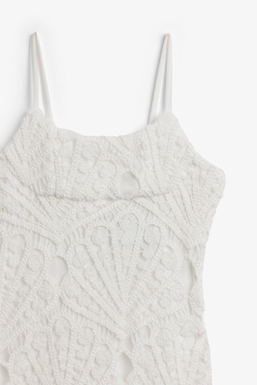 ANDREA CROCHET MIDI DRESS in colour WHITE